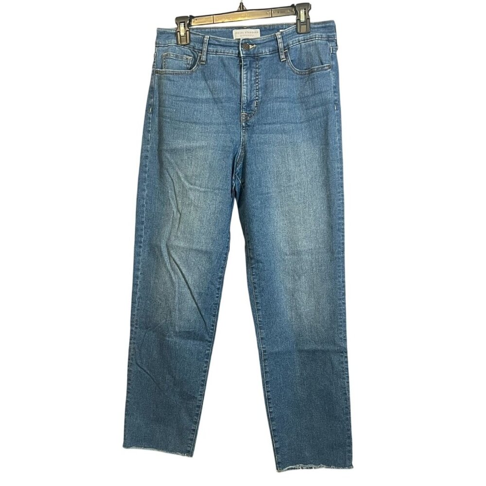 Womens Slim Straight Jeans cropped 10/30 Social Standard Denim Raw Hem‎ 30X26"